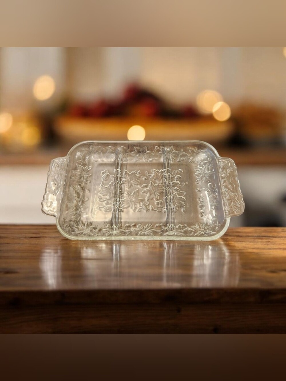 Princess House Fantasia Crystal Glass 3 divided Relish Dish